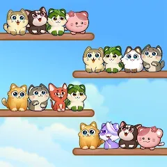 Взлом Cat Sort Puzzle: Cute Pet Game  [МОД Menu] - стабильная версия apk на Андроид