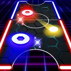 Взломанная Air Hockey Glow HD Ultimate 2D (Эйр)  [МОД Много монет] - стабильная версия apk на Андроид