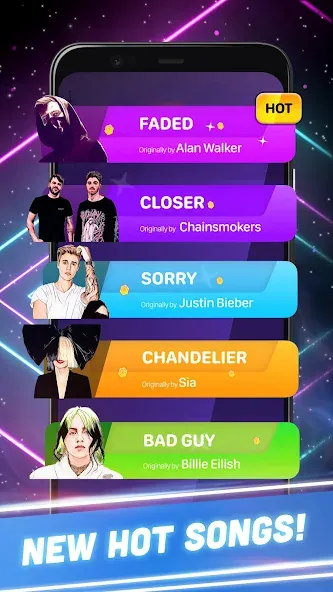 Hop Tiles 3D: Hit music game (Хоп Тайлс 3Д)  [МОД Unlocked] Screenshot 5