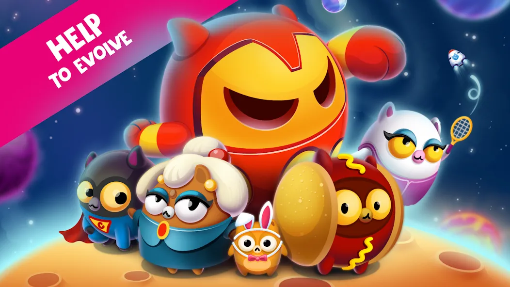 Space Cat Evolution: Kitty col  [МОД Все открыто] Screenshot 2