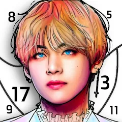 Взломанная Kpop Paint by Numbers BT21  [МОД Menu] - стабильная версия apk на Андроид