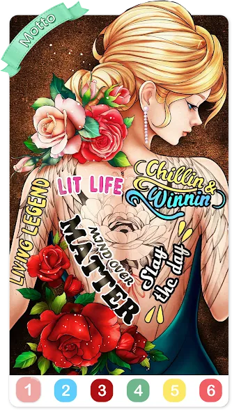 Tattoo Coloring games  [МОД Меню] Screenshot 5