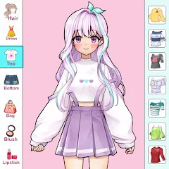 Взломанная Anime Dress Up and Makeup Game  [МОД Unlimited Money] - полная версия apk на Андроид