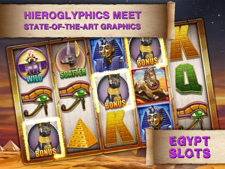 Egypt Slots Casino Machines (Египетские игровые автоматы казино)  [МОД Бесконечные монеты] Screenshot 3