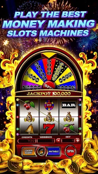 Money Wheel Slot Machine Game (Мани Вил Слот Машине Гейм)  [МОД Menu] Screenshot 1