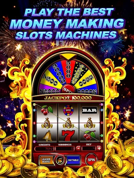 Money Wheel Slot Machine Game (Мани Вил Слот Машине Гейм)  [МОД Menu] Screenshot 5