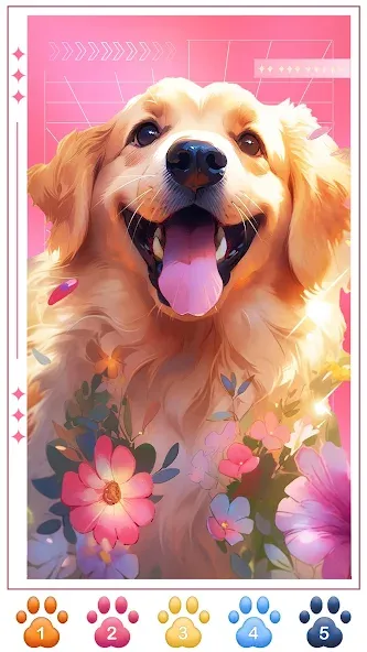 Dog Coloring, Color by number  [МОД Много монет] Screenshot 3