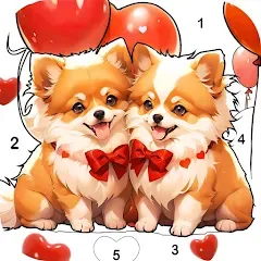 Взлом Dog Coloring, Color by number  [МОД Много монет] - последняя версия apk на Андроид
