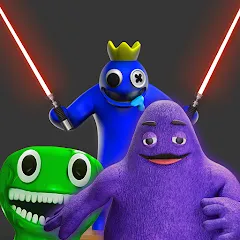 Скачать взломанную Grimace monster playground (Батл Плейграунд Монстерс)  [МОД Menu] - стабильная версия apk на Андроид