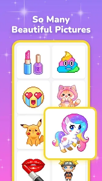 Pixel Coloring-Color by number  [МОД Бесконечные монеты] Screenshot 1