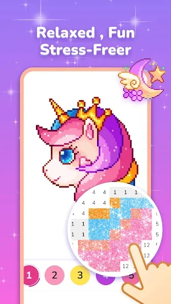 Pixel Coloring-Color by number  [МОД Бесконечные монеты] Screenshot 3