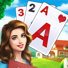 Взломанная Tripeaks Solitaire - Home Town  [МОД Все открыто] - полная версия apk на Андроид